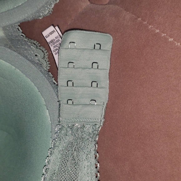 Victoria's Secret 34DD Dream Angels Demi Bra Lace High Neckline Teal EUC - Picture 7 of 11